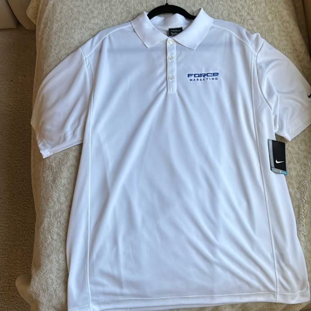 MENS White Nike Golf Dri Fit Polo Shirt sz XL NWT